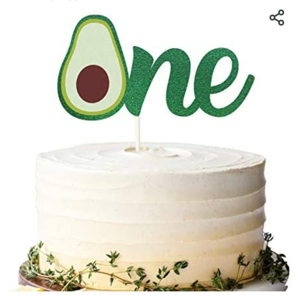 Avocado one/first birthday  cake topper